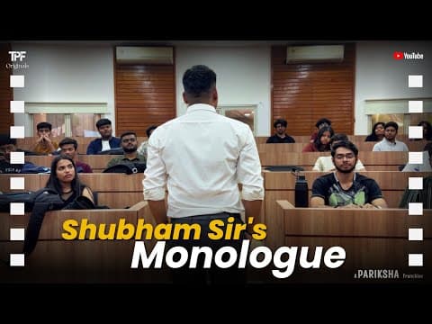 Shubham Sir's Monologue Clip | PARIKSHA Chapter - 1 | Tilak Popat Films